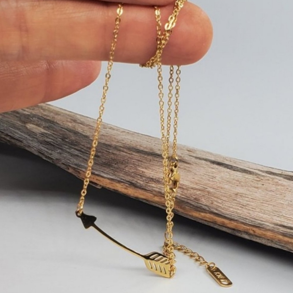 FP Jewelry Bohemian Arrow Necklace 18K Yellow Gold Plated